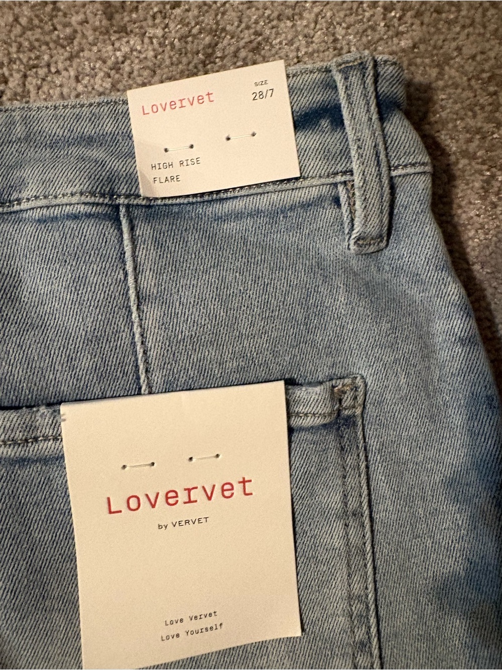 Loveivet High-Rise Flare Jeans in Light Blue